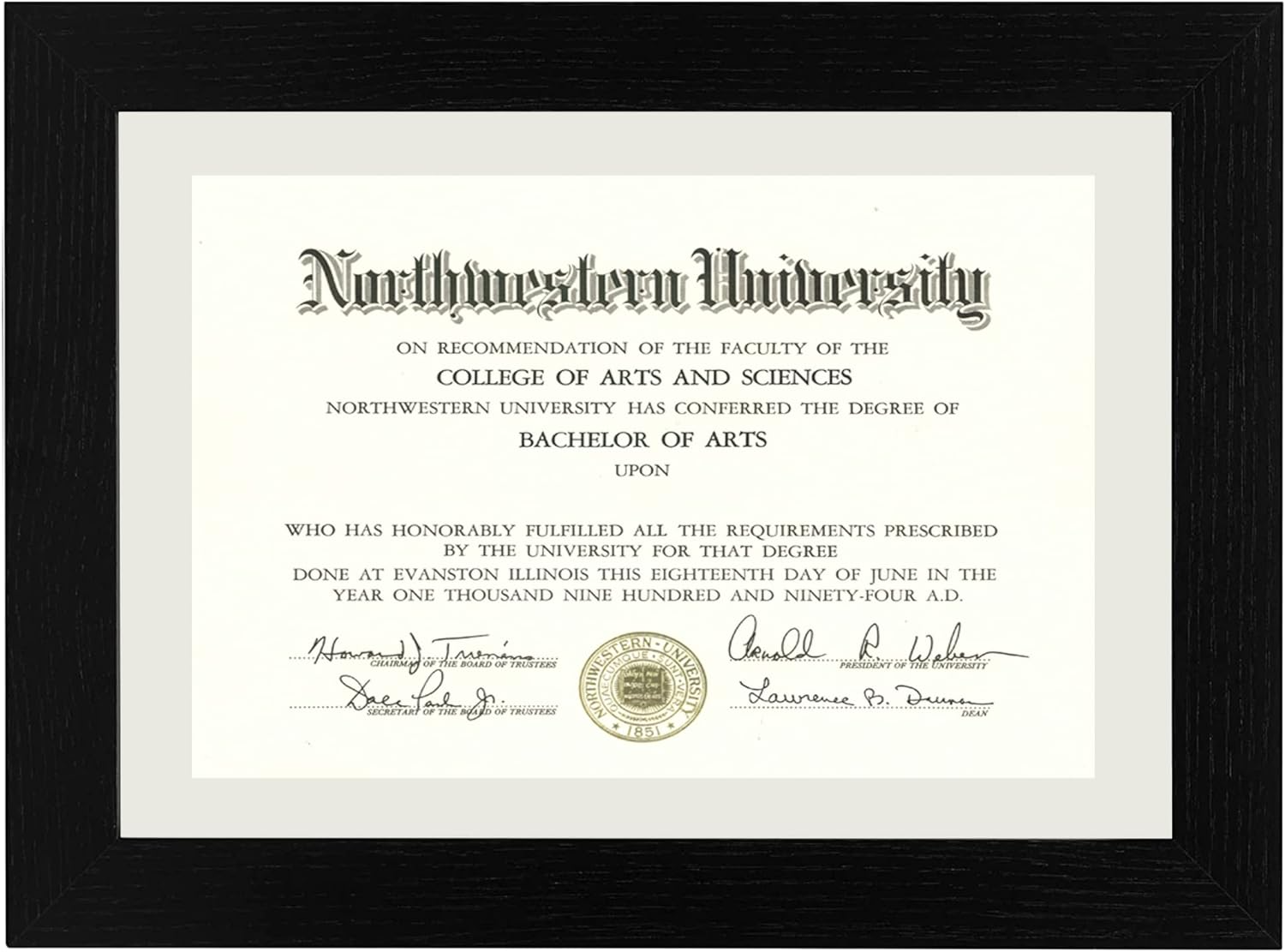 Diploma and Certificate Black Frame